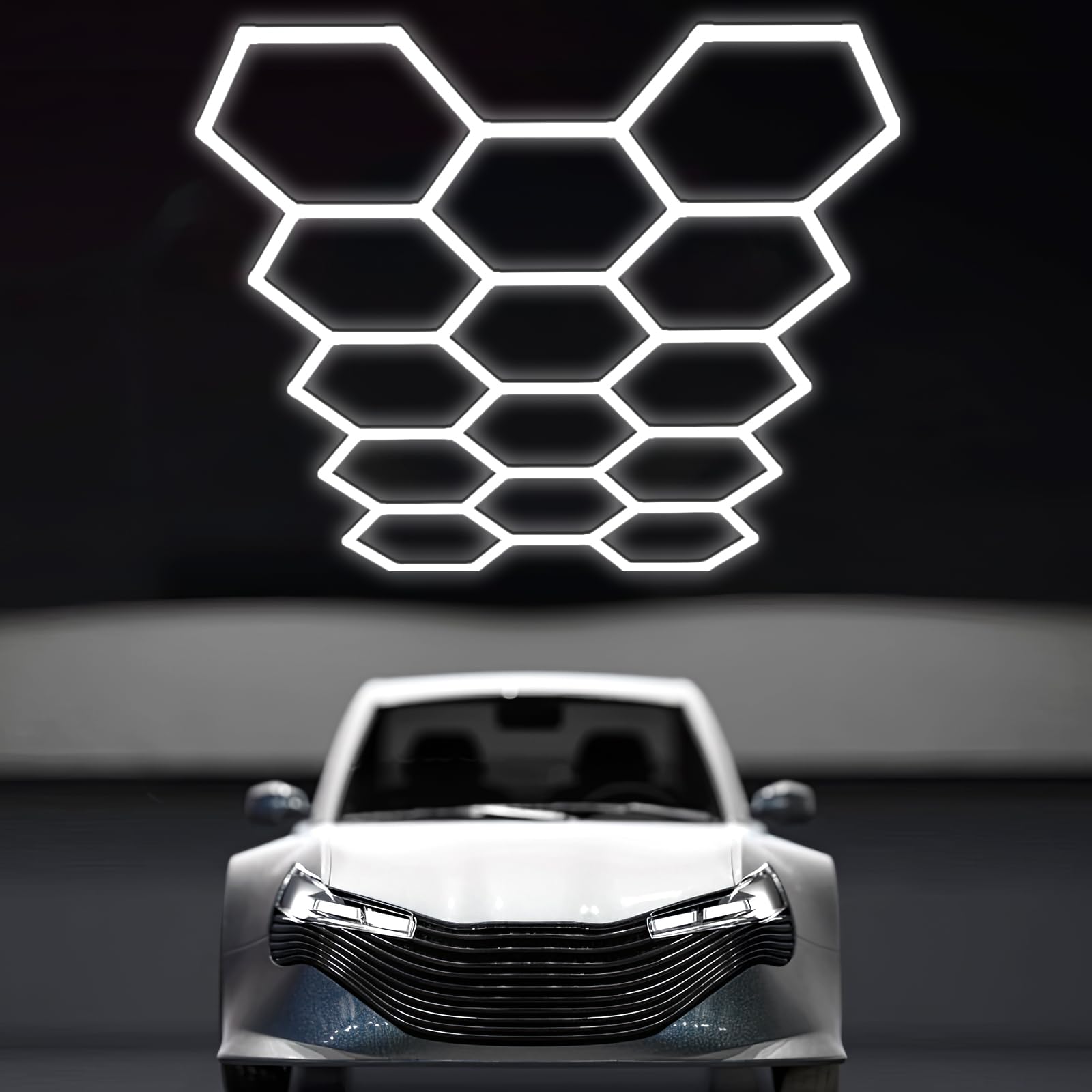 Hexagon Garage Light,57 Pack 14 Hexagon Honeycomb Lights,368W